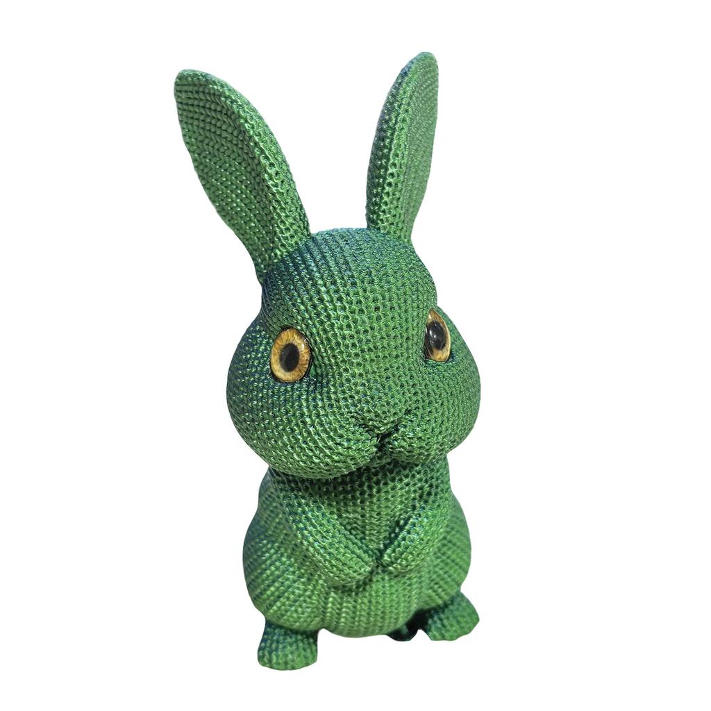 Easter Bunny Figurines Set – Colorful Knit-Textured Decorations, Cute Tabletop Ornaments For Easter Home Party Decor, Holiday Gift For Kids & Family