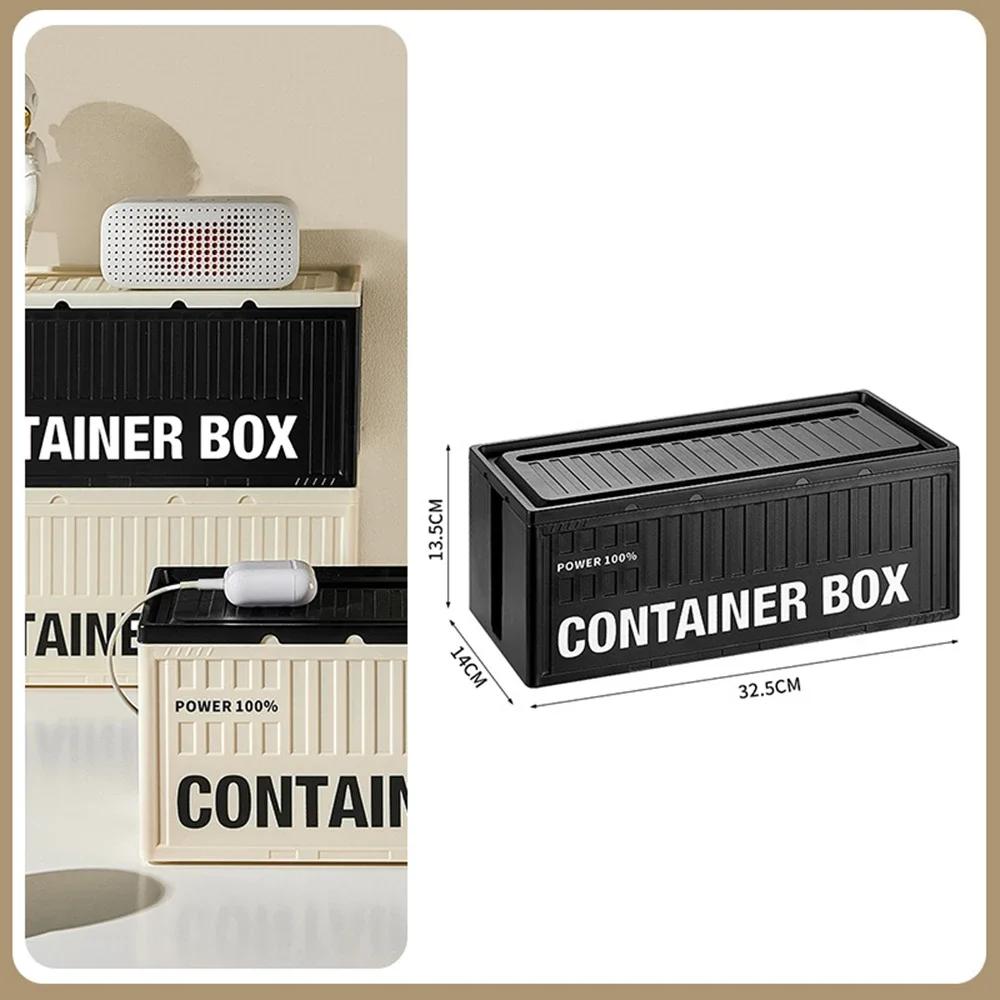 Caja de Gestión de Cables con Tapa Caja Organizadora de Cables Grande Caja Oculta Cables para Ocultar Protector contra Sobretensiones para Soporte de Regleta en Casa