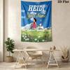 Heidi Alps Cartoon Custom Name Wall Tapestry Aesthetic Wall Hanging Printed Fabric Blanket Decorative Tapestries for Bedroom Living Room Home Decor