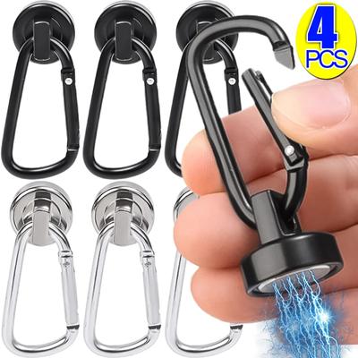 Starke Neodym-Magnethaken, 360° drehbar, Karabiner-Magnetring, magnetischer Kühlschrankhaken, Saugnapf für Zuhause, Küche, Bad