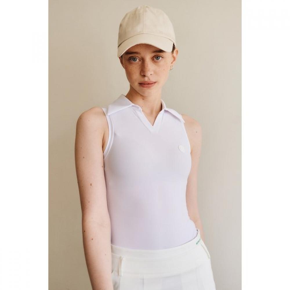 Bermudagrass Halterneck Rib Bodysuit White Single option