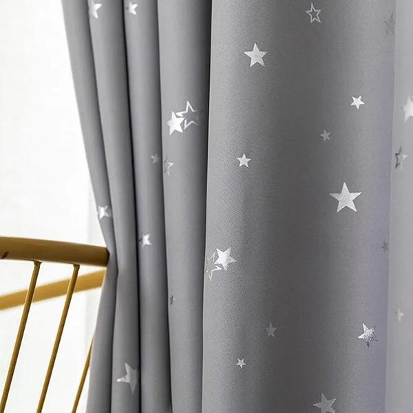 2 uds cortina gruesa de estrella de estilo nórdico sombra de sombreado cortina de ventana cálida de piso a techo sala de estar dormitorio cortina de gancho terminada