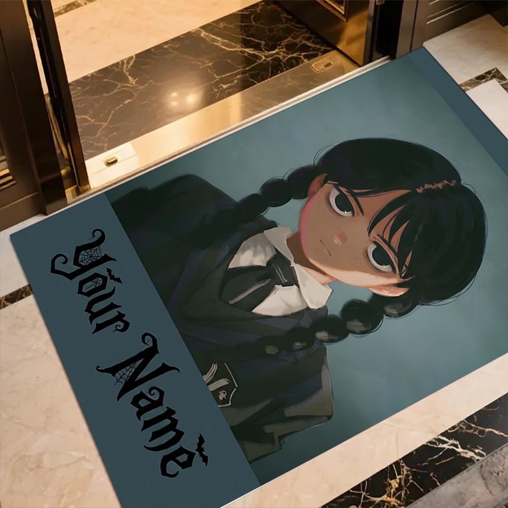 Wednesday Addams Personalized Text Carpet Suitable for Balcony Foyer Bedrooms Kitchen Antislip Carpet Office home decor