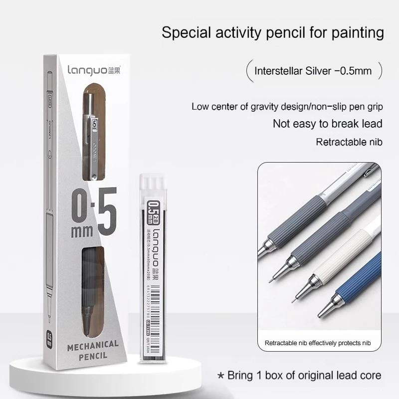 Automatic Mechanical Pencils 0.7/0.5/0.3mm Press-Free 2B/HB Lead Art Sketch Drawing Supplies Automatic Pencil Writing Stationery