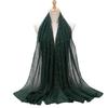 75x180cm Beads Pleated Hijab, Cotton Rayon Scarf Shawl