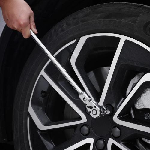 WORKPRO Ratchet Handle, Ratchet Wrench, Socket Wrench, 9.5mm Drive, Long Swivel Head, 457mm Overall Length, Easy Direction Switch, Quick Release Butto