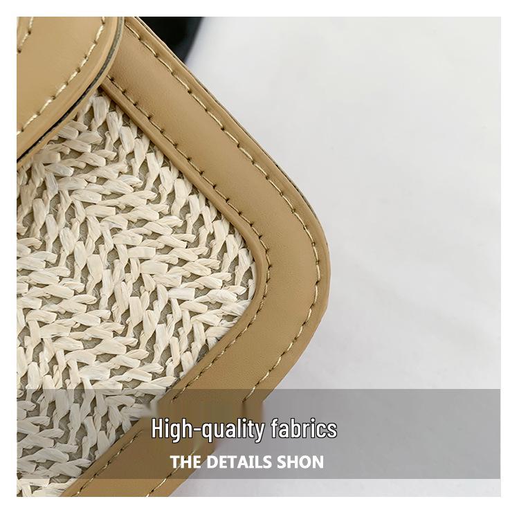 2024 Spring/Summer Women's Knitted Colorblock Straw Handbag – Mori Style