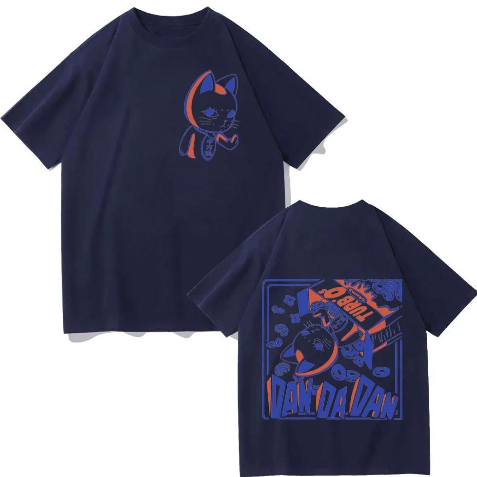 Summer Men's Japanese Anime Turbine Grandma Cat Pattern Printed T-shirt Men's 100% Pure Cotton T-shirt Cartoon Casual Short-slee