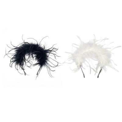 Fascia per Capelli da Bambina, Elastici per Capelli, Cerchietti con Design a Piuma per Eventi Speciali, Spettacoli Teatrali, Colore Unico, Splendidi Accessori per Capelli