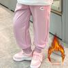 Plus Size Girls' Loose Fit Winter Sports Pants with Velvet Lining