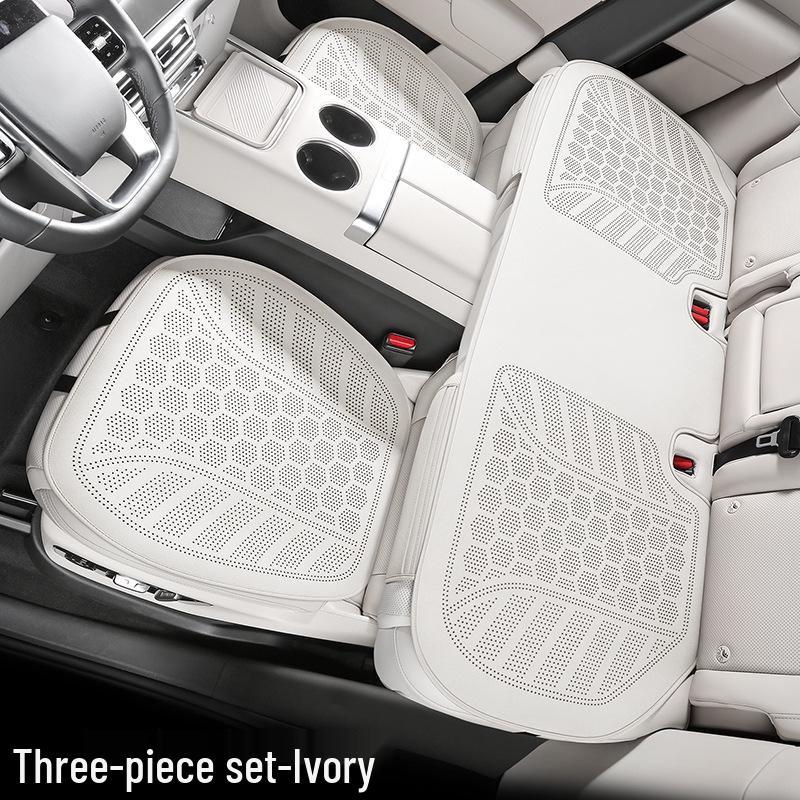 Universal Perforated Suede Leather Car Seat Cushion - Breathable for All Seasons