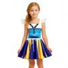 Children's Fashion Printed Denim Top And Short Skirt Set