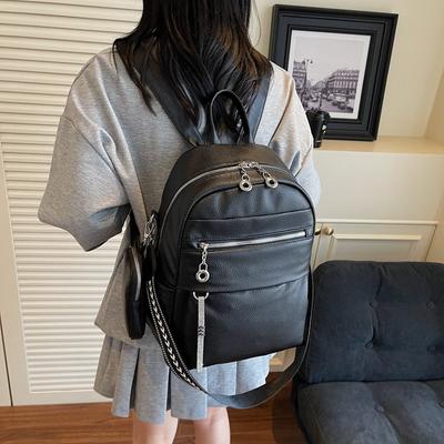Backpack Women's Simple Retro Fashion Daily Versatile Trend Large Capacity Casual Student Backpack