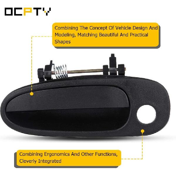 OCPTY Door Handle Exterior Front Driver Left Side Replacement fit 1993-1997 for Geo Prizm for Corolla Outside Door Handle Black