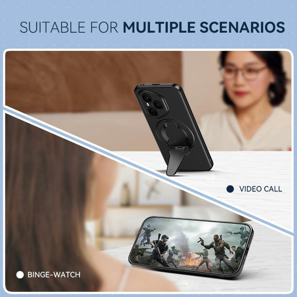 For Honor 400 Pro 5G (Global) Case Compatible with MagSafe Hidden Kickstand Skin-Feel Matte PC TPU Phone Back Cover