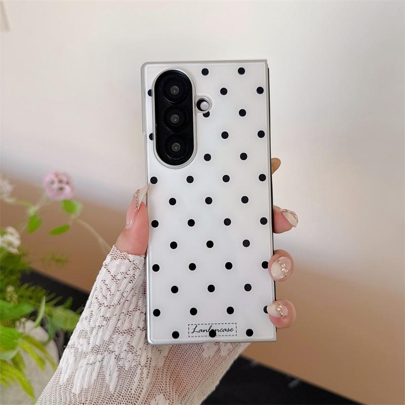 New 2026 Cute Kawaii Polka Dot Phone Case For Samsung Galaxy Z Fold 7 6 5 Foldable Shockproof Protective Cover For Girls