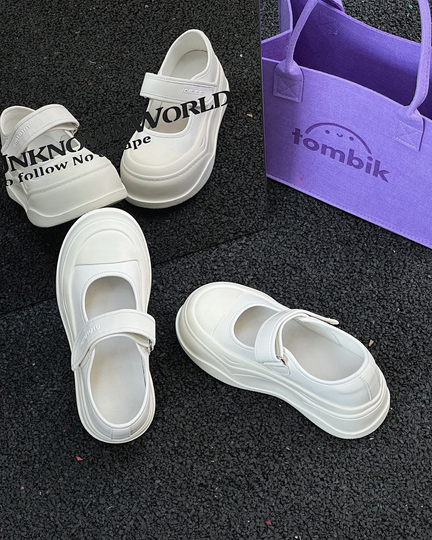 

European soft leather big head muffin platform white shoes women s versatile Velcro small man height increase casual Mary Jane shoes 39 бежевый