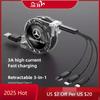 2025 Hot 3-in-1 Micro Data Wire USB Type C Fast Charger For Mercedes Benz AMG W203 W206 W220 W205 W211 W212 W201 W210 W108 W168
