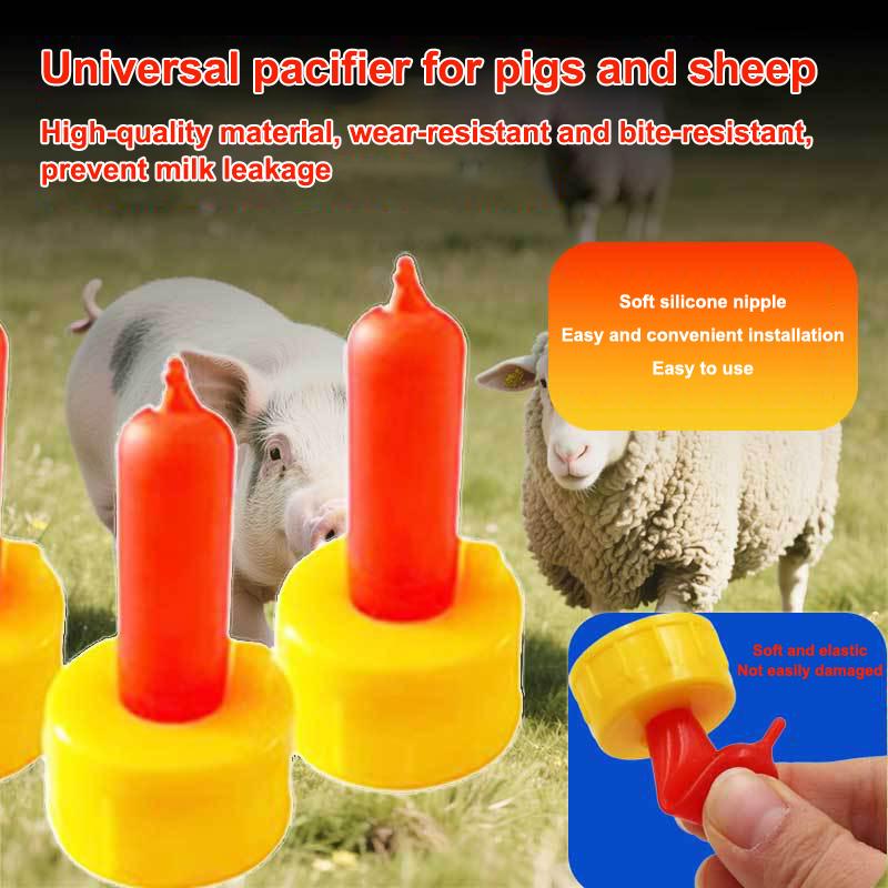 

10 Pcs Goat Soft Nipple Pet Special Silicone Baby Milk Mouth Small Animal Lamb Feeding Bottle Sheep Coke Bottle Red Nipple 10PCS