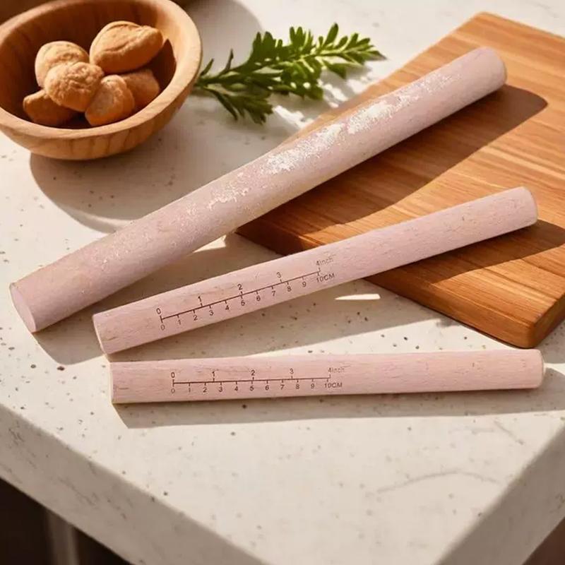 Nudelholz mit Skala, Pizzaroller, Holz-Nudelholz für den Heimgebrauch, Backwerkzeug, Küchenutensilien