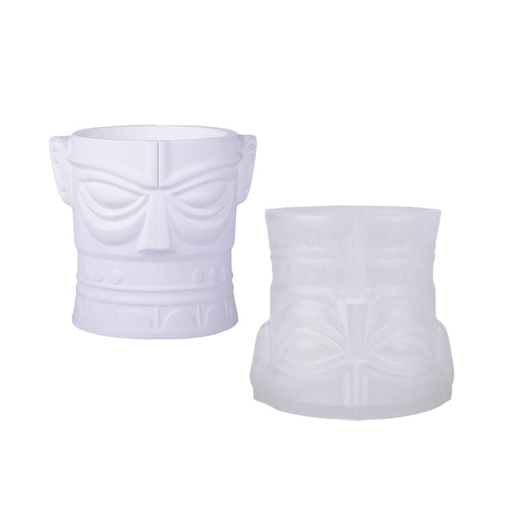 Silicone Mould for Candle Making and Resin Art Sanxingdui Mask Storage Cup Crafting Nordic Designs Home Decoration