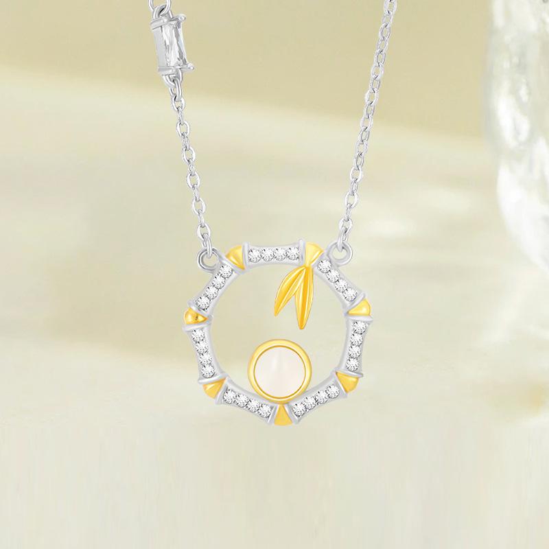 

Zhi Zhu Women s Natural Hetian Jade Pendant Necklace - S925 Silver Clavicle Chain Jewelry 925 Silver