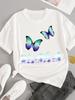 (Asian Size) sweet flower feather Short Sleeve T-shirts Women's Top T Female Print  Fashion O-neck Casual Clothing  Graphic Tee