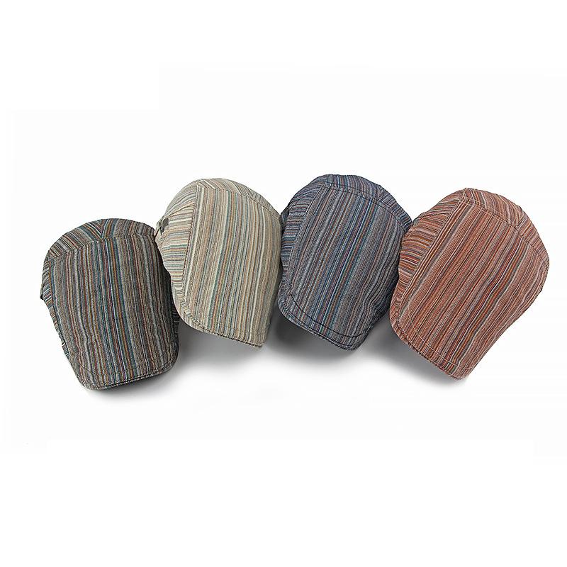 Damen Frühling Sommer Gestreifte Baskenmütze Britische Vintage Kappe Schirmmütze Herren Schiebermützen Flache Kappe Fahrer Efeu Hut Gatsby Malermützen