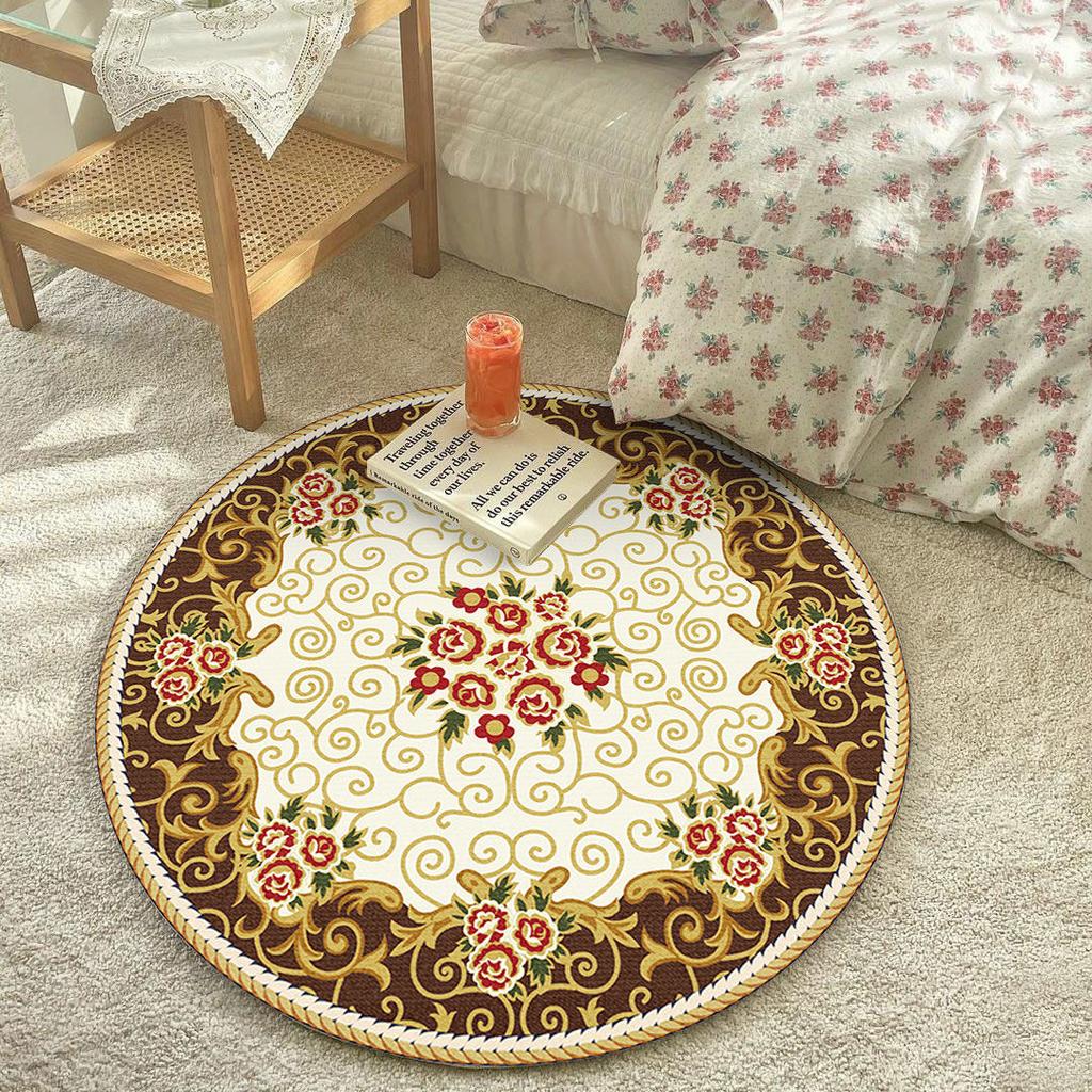 European Round Living Room Red Carpet 200x200 Decoration Home Balcony Hanging Chair Mat for Floor Rugs for Bedroom Kids Room