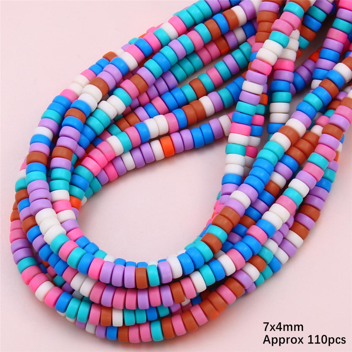 

110 шт. 7 мм разноцветные бусины из полимерной глины, бусины-колеса для изготовления ювелирных изделий, браслет, ожерелье, подвеска, украшение about 7mm 39cm