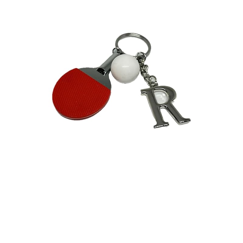 

table tennis with initials key ring souvenir present (R)