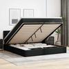 VidaXL Ottoman Bed Frame with Mattress Black 200x200 Cm Faux Leather 3311323