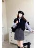 Spring 2024 Women's High-Waist A-Line College Style Mini Skirt