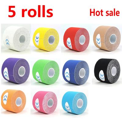 5 Roll  Kinesiology Sports Tape  Athletic Strapping Gym Tennis Fitness Running Bandage Knee Muscle Pain Relief Knee Pads Care