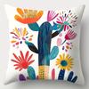 4pcs Set, Sofa Pillow Case, Cartoon Sun And Cactus Pillow Case,45x45cm, Single-Sided Print, Home Decoration, Sofa Waist Pi