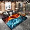Flame Animal Blue Red Pattern Square Carpet,Area Rug,Carpet Rug for Living Room Bedroom Sofa Playroom Decor,Non-slip Floor Mat,Holiday Birthday Gifts