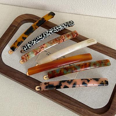 French Acetate Gradient Colorful Side Clamp Fashion Print Hair Clip Hairpins Barrettes For Girls Hair Accessories Headdress