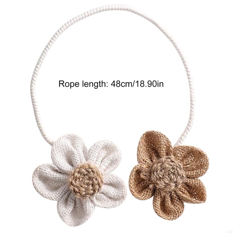 62KD 2 Pack Bohemian Flower Curtain Tieback Japanese Decorative Curtain Drapes Holdbacks Drapery Holder Clip Home Decorations