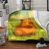1pc Capybara, Nature Scene Blanket, Lightweight Flannel Fleece with Digital Printing, Soft Warm for Sofa, Travel, Camping, Office, Couch, Chair, and B