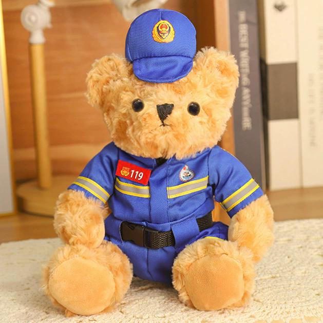 

Нова Плюшева Лялька Ведмідь Пожежник Подарунок Ідеальна Лялька 35cm