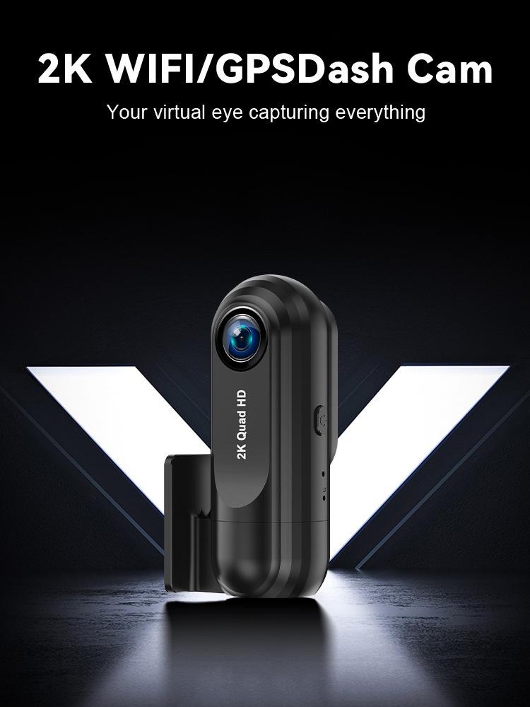 2.5K Hidden Dash Cam with WiFi, Time-Lapse, and GPS Tracking