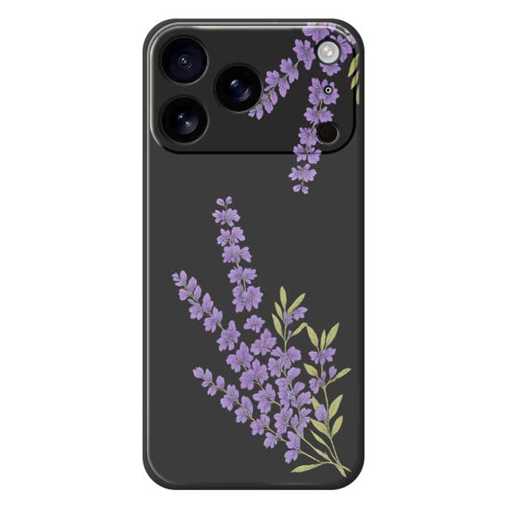 

Для iPhone 17 Pro Чехол Лавандовый Узор Печать Прямой Край ТПУ Задняя Крышка Телефона Black