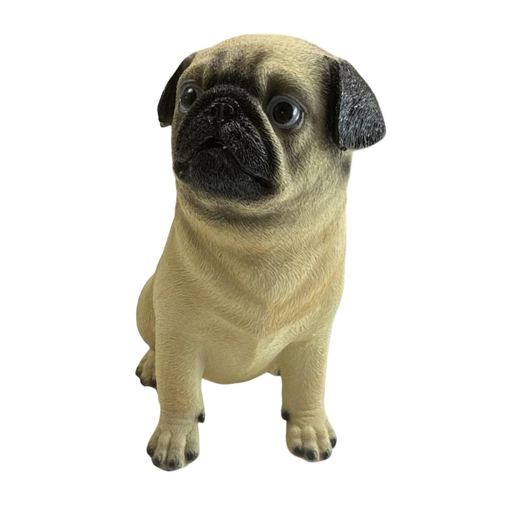 Animal Dog Statue Ornament Resin Realisitc Puppy Figure Home Decor Dog Model Figure for Office Desktop Garden Entry Living Room
