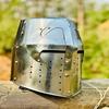 Templar Helmet Medieval Crusader Helmet Templar Knight Helmet Silver Finish