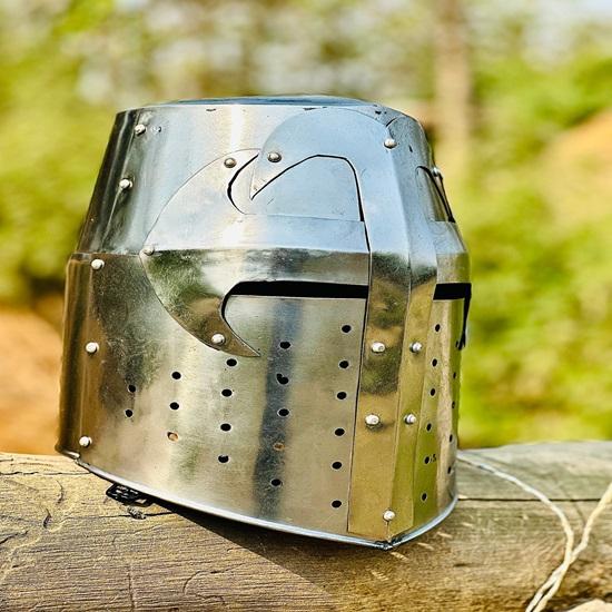 Templar Helmet Medieval Crusader Helmet Templar Knight Helmet Silver Finish