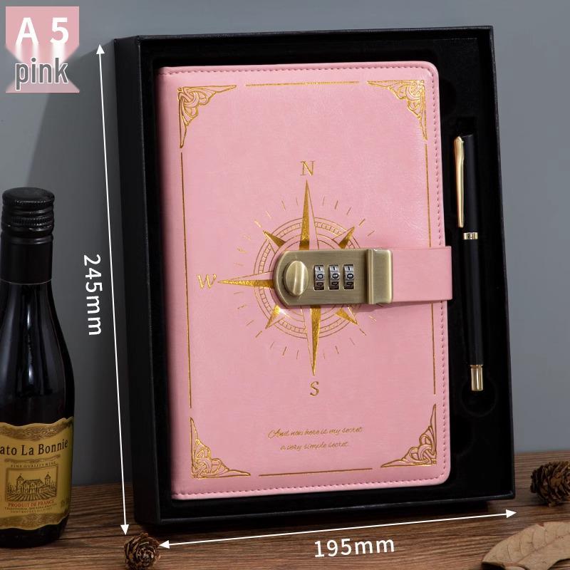 Minimalist Lock Diary & Notebook with Invisible Combination Closure for Students & Professionals