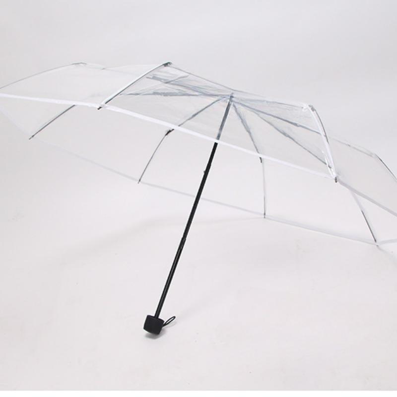 Прозрачный ветрозащитный зонт женский складной — фото 5