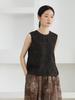 Women's Chinese Style Silk Vest - 100% Mulberry Silk, Sleeveless, Round Neck, Slightly Sheer