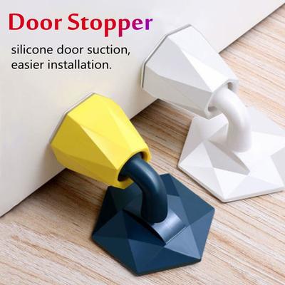 1 ks Neděrovací silikonové ABS zarážky dveří zarážky dveří Dětské bloky proti skládání rukou Karta dveří na podlahu Samolepící zarážka dveří