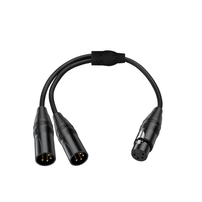 Durability 4Pin XLR Male to Female Y Splitter Cable for Splitting Merging Sound Signal in Professional Music Systems